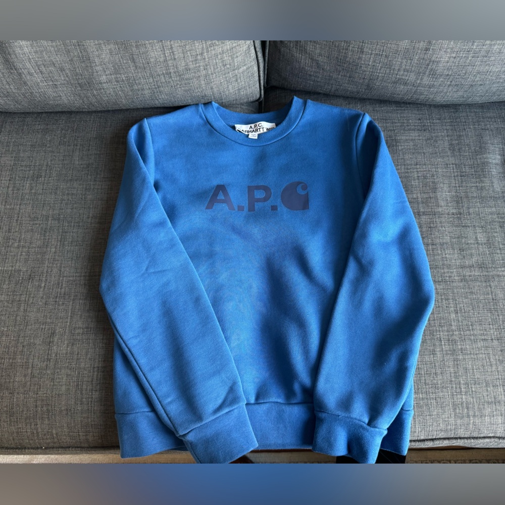 A.P.C. x Carhartt WIP Blue Sweatshirt, Small